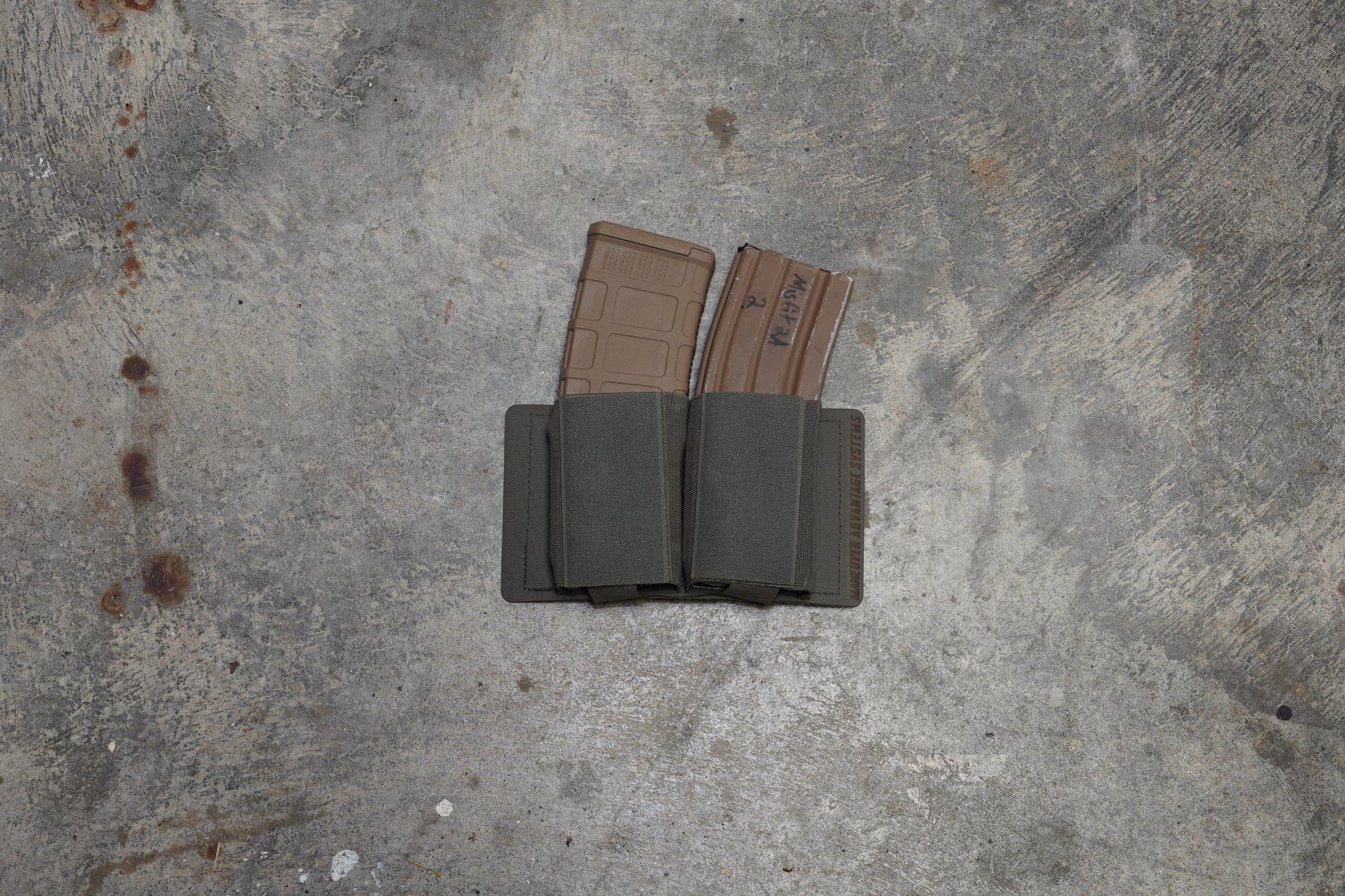 Dual Rifle Mag Holder by Maneuver Advantage Systems—Berry-compliant, low-profile mag carrier made from B52, MIL-W-5664 elastic, and VELCRO®. Holds two AR-15 mags or similar gear with a snag-free design.